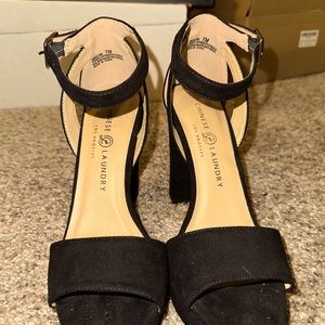 Black chunky high heels